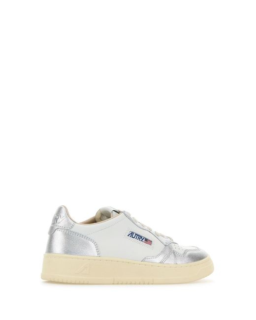 Autry White Two-Tone Leather Medalist Sneakers