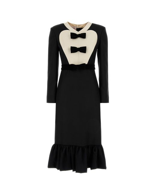 ワンピース VALENTINO GARAVANI Black Wool Blend Dress Valentino Garavani Black Wool Dress | Lyst