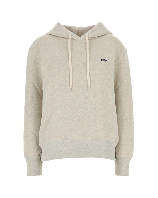 Autry White Logoed Hoodie