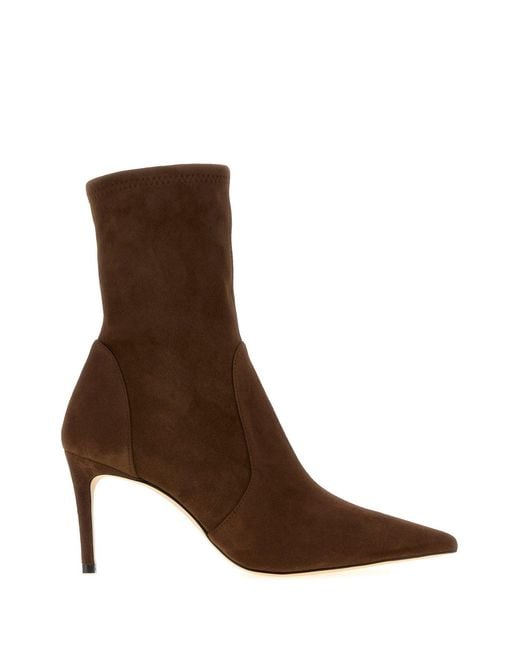 Stuart Weitzman Brown Suede Stuart Ankle Boots
