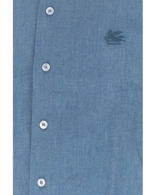 Etro Air Force Blue Chambray Shirt for men