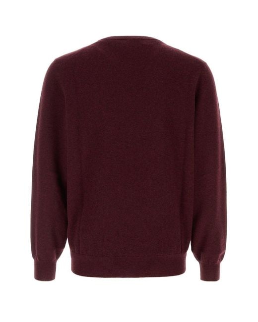 Brunello Cucinelli Purple Melange Burgundy Cashmere Sweater for men