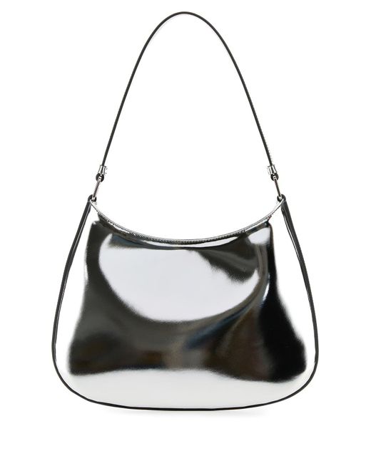 Borsa a spalla Cleo in pelle argento di Prada in Black