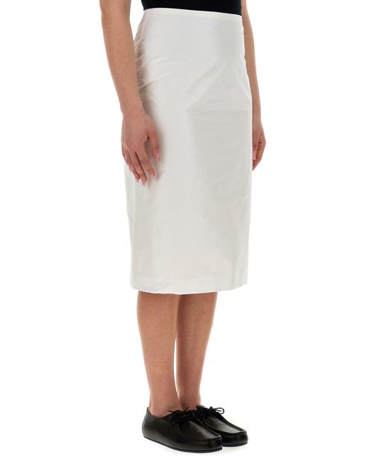 Jil Sander White Faille Skirt