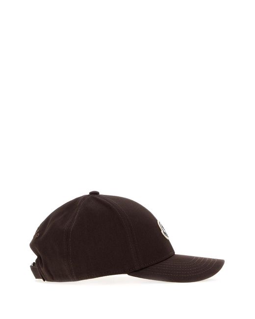 Moncler Brown Chocolate Cotton Baseball Cap for men