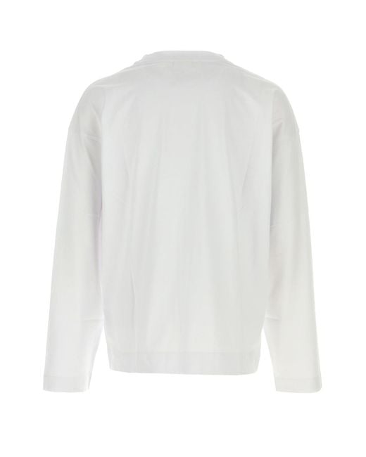 Dries Van Noten White Cotton Oversize Hegland T-shirt for men