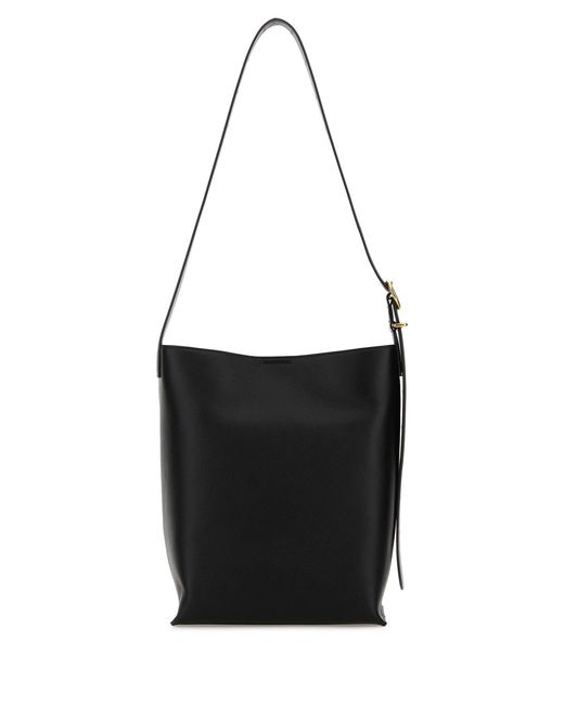 Jil Sander Black Leather Cannolo Shoulder Bag