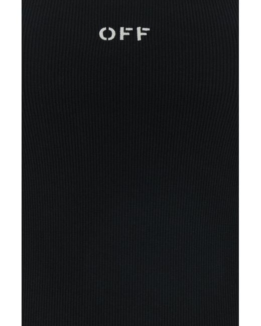 Off-White c/o Virgil Abloh Black Solid Round Neck Top