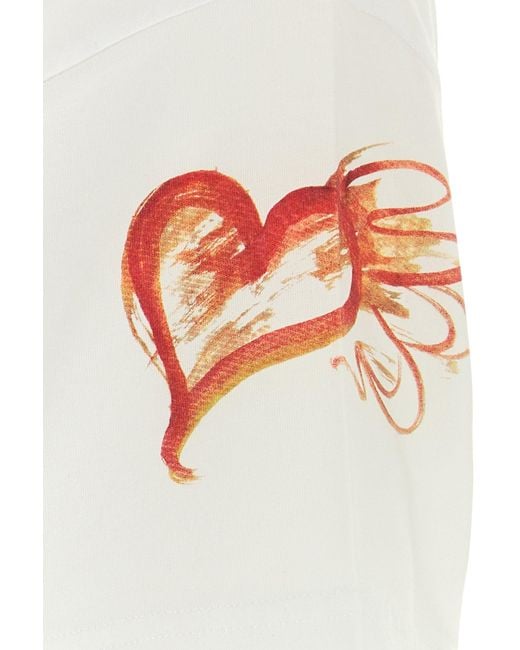 Vivienne Westwood White Cotton Art Heart T-Shirt for men