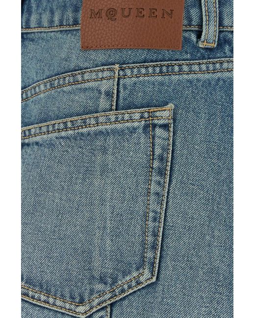 McQueen Blue Stone Washed Miniskirt