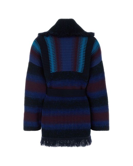 GIORGIO ARMANI X ALANUI Blue Embroidered Cashmere Blend Cardigan