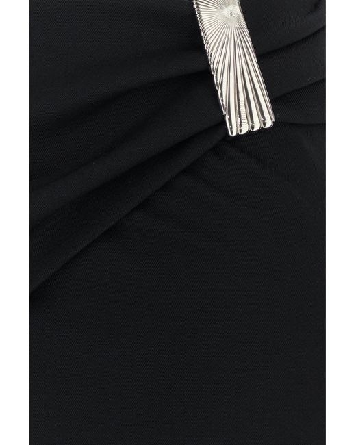 Mini gonna in twill stretch nero di The Attico in Black