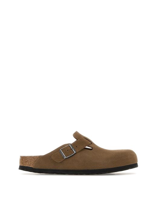 Birkenstock Brown Boston Sfb Dark Tea, Suede Leather