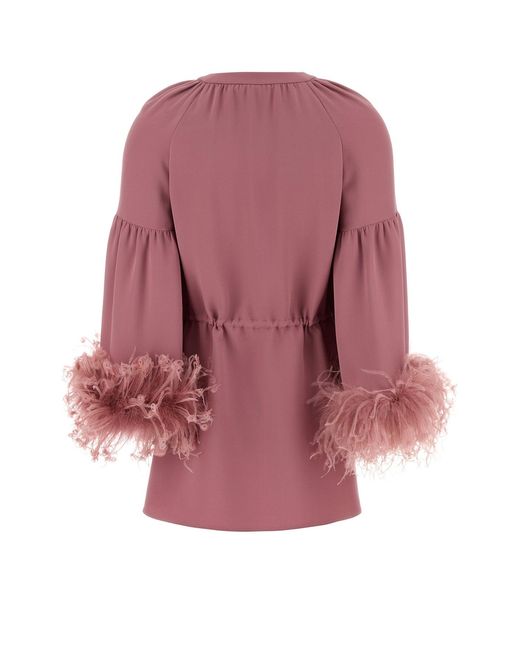 Valentino Garavani Antiqued Pink Crepe Couture Blouse