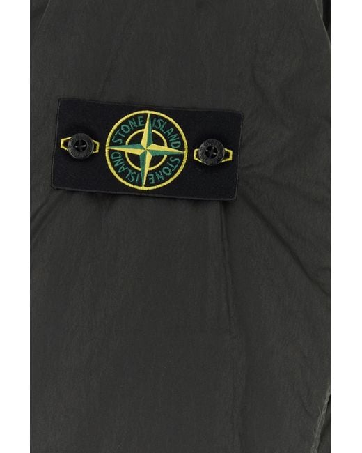 Stone Island Black Nylon And Polyester Parka for men