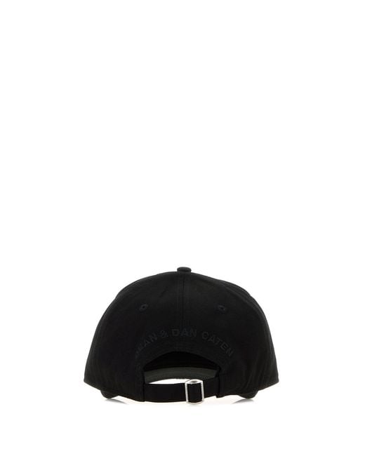 DSquared² Black Cotton Baseball Cap for men