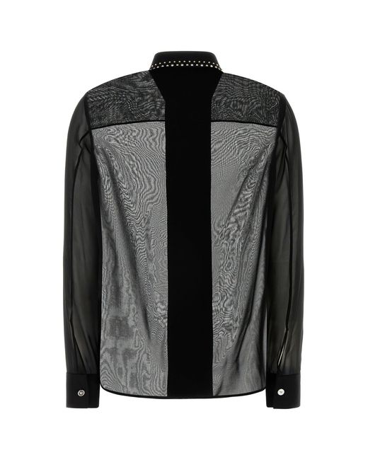 Camicia in seta nera di Versace in Black
