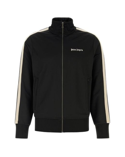 Palm Angels Black Tech Fabric Sweatshirt for men