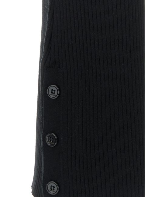 Courreges Black Capri Rib Knit Pants