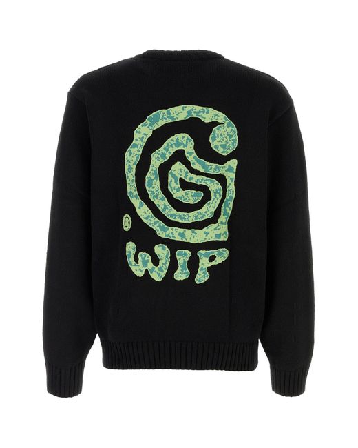 Helix Sweater in misto cotone nero di Carhartt in Black da Uomo