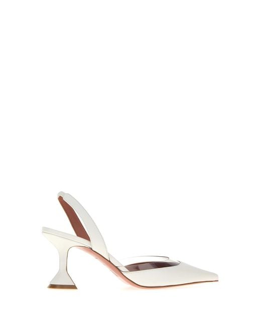 AMINA MUADDI White Nappa Leather Lara Pumps