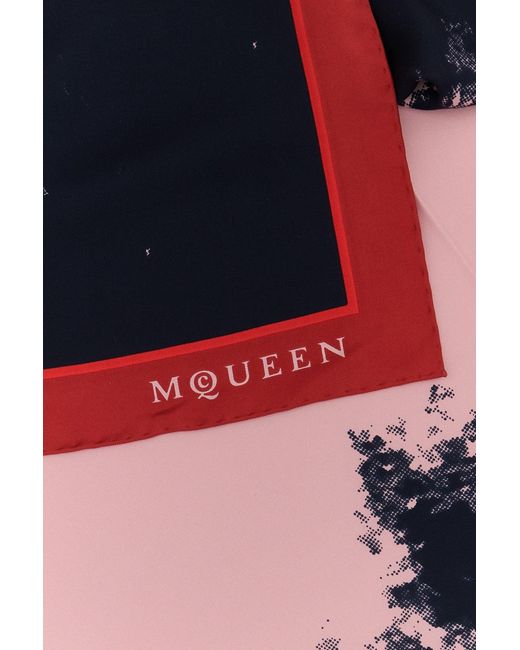 Foulard in twill stampato di McQueen in Red