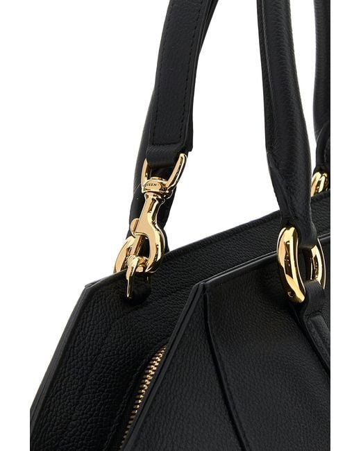 McQueen Black Leather Medium Farringdon Handbag