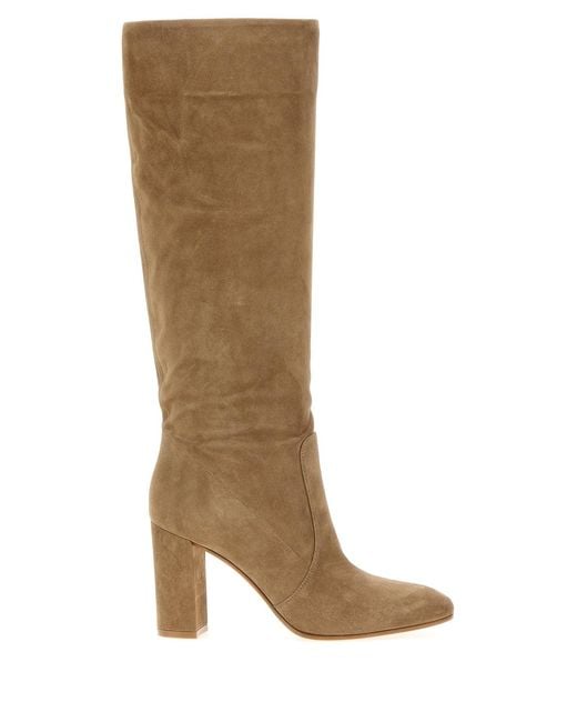 Gianvito Rossi Brown Camel Suede Glen Boots