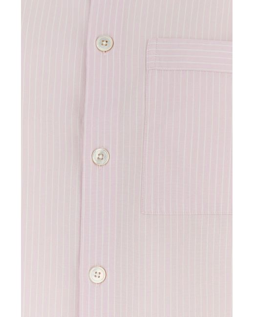 Tekla Pink Embroidered Poplin Oversize Pyjama Shirt