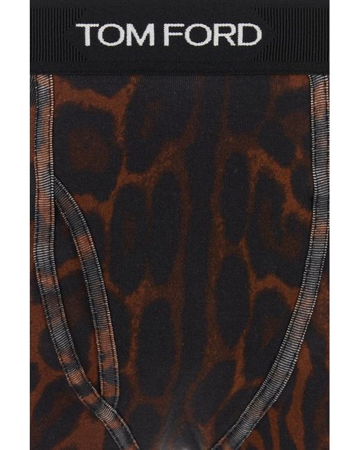 Boxer in cotone stretch stampato di Tom Ford in Black da Uomo