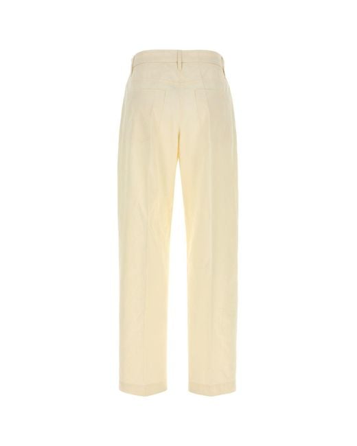 Jil Sander White Ivory Cotton Pant