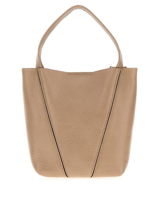 Chloé White Spin Small Leather Tote Bag