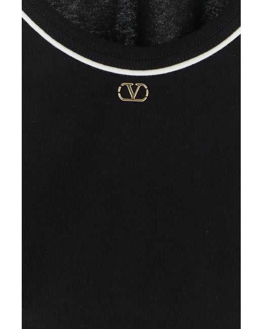 Valentino Garavani Black Cotton Tank Top