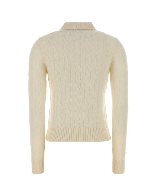 Polo Ralph Lauren White Ivory Wool Blend Polo Shirt