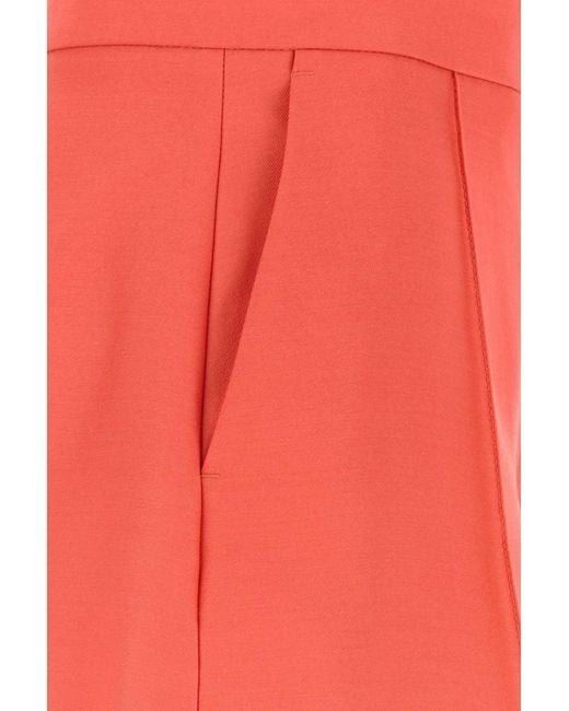 Agnona Red Coral Wool Blend Bermuda Shorts