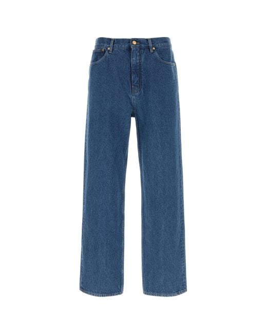 Jil Sander Blue Straight Mid Rise Jeans