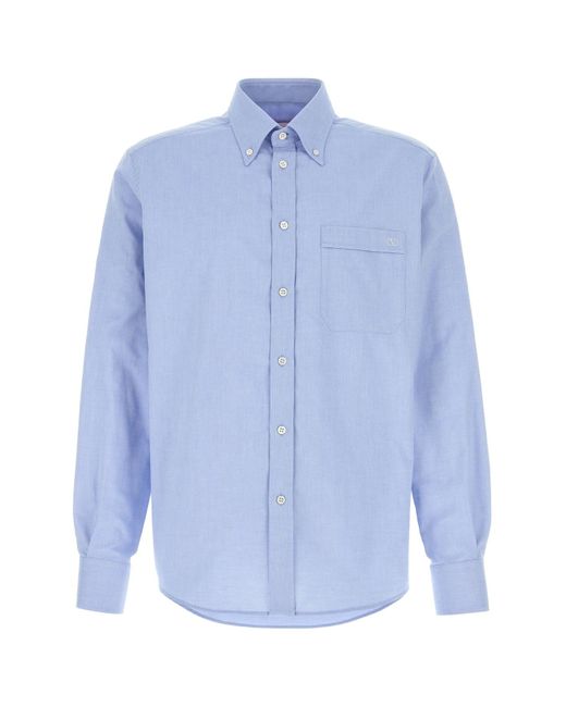 Valentino Garavani Powder Blue Oxford Shirt for men