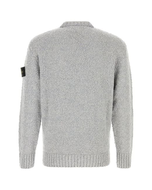 Stone Island Gray Light Grey Wool Blend Sweater for men