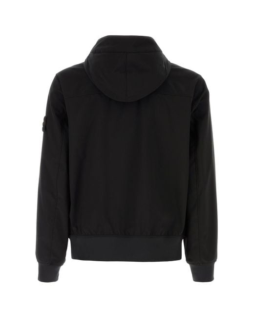 Stone Island Black Stretch Polyester Jacket for men