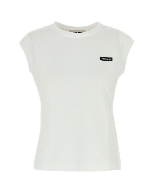 Set di canone in cotone bianco di Miu Miu in White