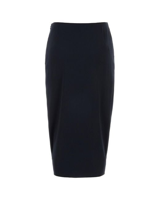 Valentino Garavani Midnight Blue Stretch Crepe Skirt