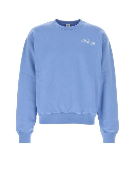 Sporty & Rich Light-blue Cotton Sweatshirt