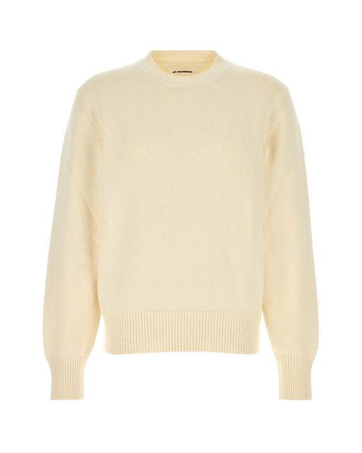 Jil Sander Natural Crew Neck Sweater for men