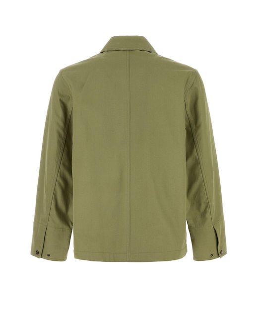 Giubbino in cotone verde di Burberry in Green da Uomo