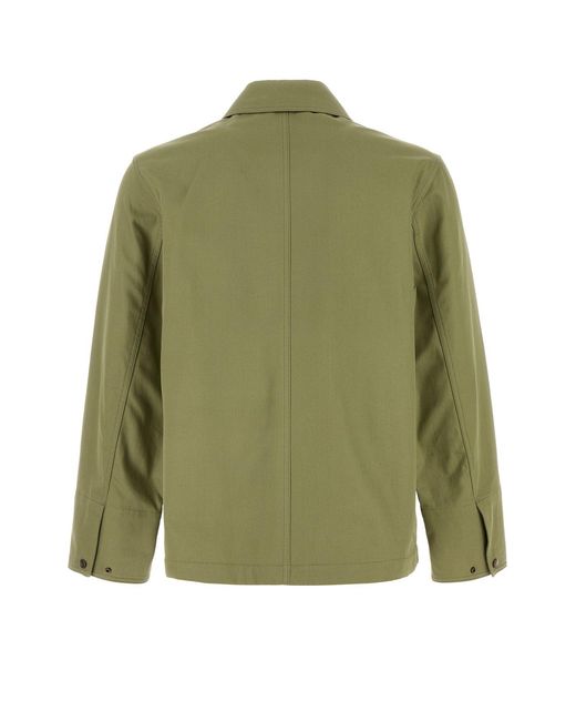Burberry Green Cotton Jacket for men