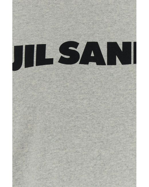 Felpa in cotone grigio di Jil Sander in Gray