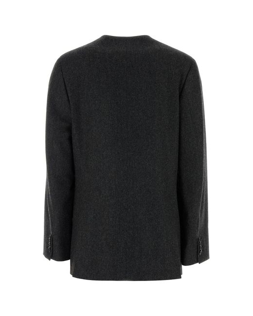 Jil Sander Black Charcoal Wool Blazer