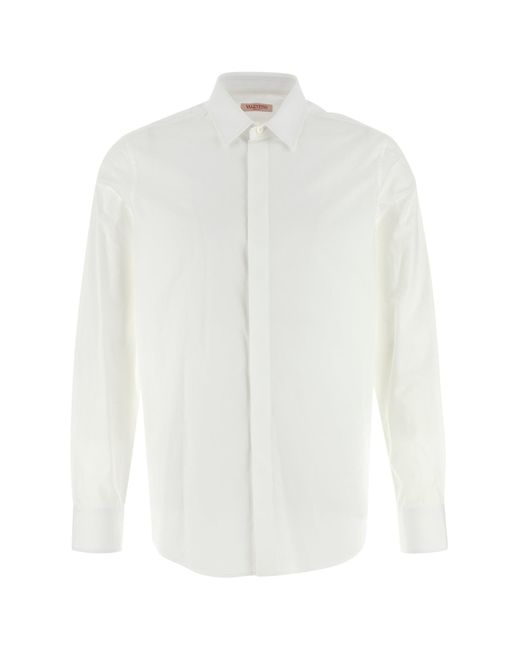 Camicia in popeline bianco di Valentino Garavani in White da Uomo