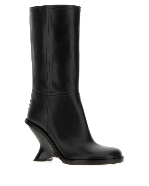 Dries Van Noten Black Leather Boots