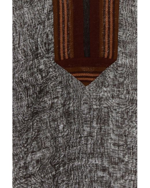 Tory Burch Black Brown Linen Blouse